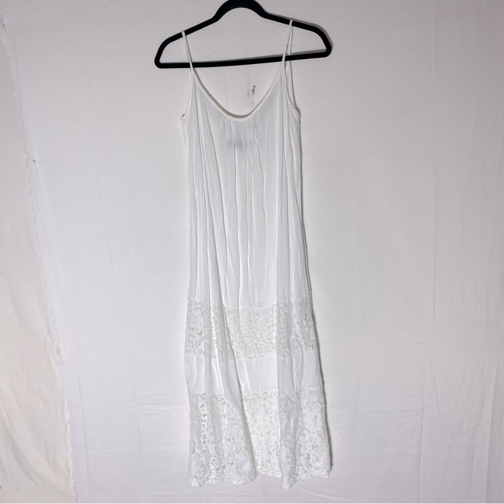 Zanzea White Semi Sheer Sun Dress W Lace Accents 6